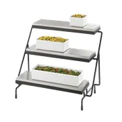 TableCraft CW40309C 3-Tier Black Steel Display Stand, 24-3/4" x 17" x 19-3/4" 3 Cooling Plates 1 image