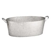TableCraft GT2313 Beverage Tub - 4-2/5 Gal, 22.75" x 13.25" x 7.5", Oval, Galvanized Steel 1 image