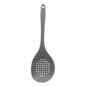 TableCraft H3903GY Perforated 13" Silicone Serving Spoon, Heat-Resistant 400°F, Gray, BPA-Free 1 image