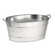 TableCraft Products HBT1914 Tub, 5.5 Gal Oval, 22-3/4"x14-1/2"x9-3/4", Galvanized Steel Hand Wash 1 image