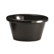 TableCraft RAM3BK - 3 oz Black Melamine Ramekin Sauce Cup, Plain, Dishwasher Safe 1 image