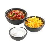 TableCraft RAM3RBK - 3oz Black Melamine Ramekin, Ribbed, Round, 158°F Safe, Dishwasher-Ready 2 image
