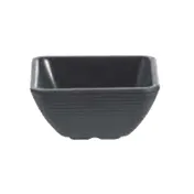 TableCraft RAMS3BK - 3oz Black Melamine Square Ramekin, Ribbed, NSF, Dishwasher Safe, 158°F/70°C 1 image