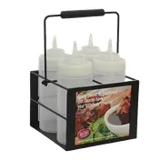 TableCraft SBC4 Organizer, 4-Section Caddy, 7-3/4" x 7-1/4" x 4-3/4", Finish, 16 oz, Carry Handle 1 image