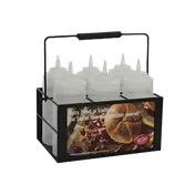 TableCraft SBC6 - 6-Section Black Metal Caddy 11" x 6-3/4" x 5-1/2", 16 oz, Handle - 1 Pair 1 image