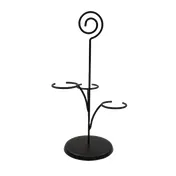 TableCraft WF200BK 3 Compartment PowderCoated Metal Cond. Rack, 3 Ramekins 2-1/4"/3 Wine Glasses 4" 1 image