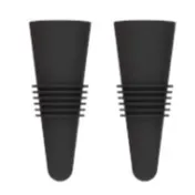 Taylor Precision 5316612 Black Plastic Liquor Pourer with Collar, Free Flow 2-inch Spout, Bottle Stopper 1 image