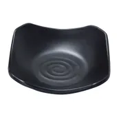 Yanco BP-0104 - Black Pearl 4-1/2" Square Plate, 5 oz Melamine Matte, Asian Style, 1 Dozen 1 image