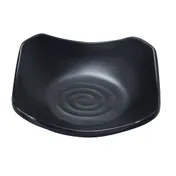 Yanco BP-0105 - Black Pearl Square Plate 5-1/2" (4"-5") 6 oz Melamine Matting Surface - Dozen 1 image