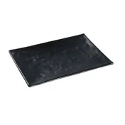 Yanco BP-2012 - Black Pearl Plate 12" x 8-1/4", Melamine Matting Surface, Asian Style, - Dozen 1 image