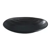 Yanco BP-2108 Black Pearl Oval Plate 8-1/2" L x 5" W Deep Asian Style Matte Melamine Black - Dozen 1 image