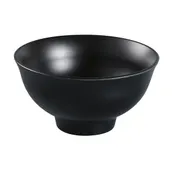 Yanco BP-3004 Black Pearl Melamine Rice Bowl, 7 oz, 4-1/2" Dia x 2-1/8" H, Matte - Dozen 1 image