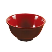 Yanco CR-130 Two-Tone Rice Bowl, 8 oz Round, 4-1/2"x2" Melamine, Black/Red Dishwasher-Safe - Dozen 1 image