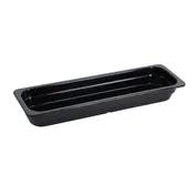 Yanco GN-420BK 2/4 GN Food Pan, 20-7/8" L X 6-3/8" W X 2-9/16" H, Black Melamine, Dishwasher Safe 1 image