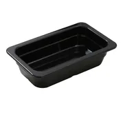 Yanco GN-512BK 1/3 GN Food Pan, 12-4/5"L x 6-15/96"W x 2-9/56"H, Black Melamine, Dishwasher Safe 1 image