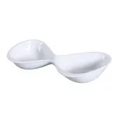 Yanco LK-710 Lion King Double Bowl, 4 Oz Each, 10-1/4" Bone White China, Dishwasher Safe - Dozen 1 image