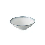 Yanco MR-507 - 23.5 oz China Bowl, 7 5/8" Dia x 2 5/8" H, White & Blue, Dishwasher Safe - Dozen 1 image