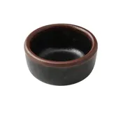 Yanco NA-5002BK - Melamine Sauce Dish, Round, 2-1/2" Dia x 1-1/4" H, 1.5 oz, Black/Brown Accent - Dozen 1 image