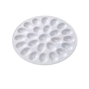 Yanco NC-1014 Egg Holder, 12-1/2" Dia x 3/5" H, Holds 25 Eggs, White Melamine - Dozen 1 image