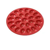 Yanco NC-1014RD Egg Holder, 12-1/2" Dia x 3/5" H, Holds 25 Eggs, Melamine Red Dishwasher Safe - Dozen 1 image