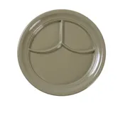 Yanco NC-510S - 9.5" 3-Compartment Melamine Plate, Sand, Heavy-Duty, Dishwasher Safe - Dozen 1 image