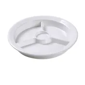 Yanco NC-511I 9" Ivory Melamine Plate, 3-Compartment Cup Holder, Dishwasher Safe - Dozen 1 image