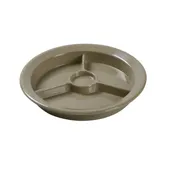 Yanco NC-511S Nu-Classic 9" Sand Melamine 3-Comp Round Plate with Cup Holder, Dishwasher Safe - Dozen 1 image