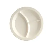 Yanco NC-512I 9" Round 3-Compartment Melamine Plate, Ivory, Heavy-Duty, Dishwasher-Safe - Dozen 1 image
