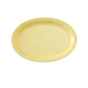 Yanco NS-510Y - Oval Melamine Platter, 9-3/4" L x 6-3/4" W, Yellow, Dishwasher Safe, NSF - Dozen 1 image