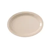 Yanco NS-515T - 13-1/4" L x 9-1/2" W Oval Melamine Platter, Tan, Dishwasher Safe, NSF - Dozen 1 image