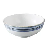 Yanco OC-609 Menudo Bowl, 60 oz (9" Dia x 3 1/4" H), White & Blue China, Dishwasher Safe - Dozen 1 image