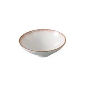 Yanco PR-507 Bowl, 23.5 Oz China, White/Brown, 7 5/8" Dia x 2 5/8" H, Dishwasher Safe - Dozen 1 image