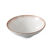 Yanco PR-509 Porto Bowl - 50 oz China 9 3/4" Dia x 3 1/8" H White & Brown, Dishwasher Safe- Dozen 1 image