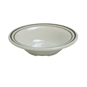 Yanco SS-307 - 14 oz Sesame Bowl, 7-1/4" Dia x 1-1/2" H, Melamine, Beige with Brown Band - Dozen 1 image