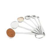 Vollrath 46588 Six-Piece Measuring Spoon Set, 18/8 Stainless Steel, Stamped Sizes, Ring - Set 1 image