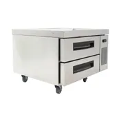 Vitlife Commercial VCB52TN 52" 2 Drawer Refrigerator Chef Base, Stainless Steel, 7.94 cu. ft. 1 image