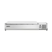 Vitlife Commercial VVRX2000/380S Refrigerated Countertop Condiment Station with Stainless Steel Lid, (9) Pan Capacity 2 image