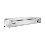 Vitlife Commercial VVRX2000/380S Refrigerated Countertop Condiment Station with Stainless Steel Lid, (9) Pan Capacity 3 image