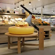 Boska 600100 Emmental Cheese Cutter 550mm Steel Blade Wood Base 39.37"W x 43.3"D x 23.62"H 2 image