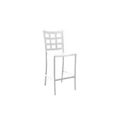 Grosfillex UT046096 Plazza Stacking Barstool, Aluminum, Glacier White, Armless, Footrest 1 image