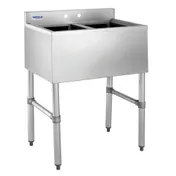 Hubert 29N-029 Kratos Underbar Compartment Sink, 2 Bowls, 26"W X 18.75"D X 33"H 1 image