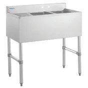 Hubert 29N-030 Kratos Underbar Compartment Sink, 2 Bowls, 36"W X 18.75"D X 33"H 1 image