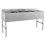 Hubert 29N-037 Kratos Underbar Compartment Sink, 4 Bowls, 72"W X 18.75"D X 33"H 1 image