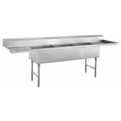 Hubert 29N-059 Kratos 3 Compartment Sink, 117"W X 29"D X 43.75"H, 16 Ga, Bowls 1 image