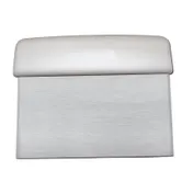 Omcan USA 14205 Dough Scraper, White Greban Skull, 6" Length, Plastic Handle, Stainless Steel Blade 1 image