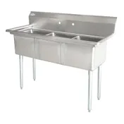 Omcan USA 25270 (3) Three Compartment Sink 1 image