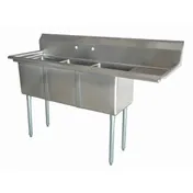 Omcan USA 25272 (3) Three Compartment Sink 1 image