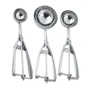 Omcan USA 34853 Ice Cream Scoop Disher, 2" Diameter, 2-3 oz, Steel Squeeze Handle, - 12/Case 2 image