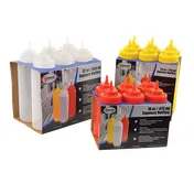 Omcan USA 40472 - 24oz Red Squeeze Bottle, Wide Mouth, Dishwasher Safe, Single Tip, 4/Set 2 image