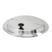 Omcan USA 44677 Steam Table Inset Cover, 11-Qt Notched/Slotted Stainless Steel, Hinged Design 1 image